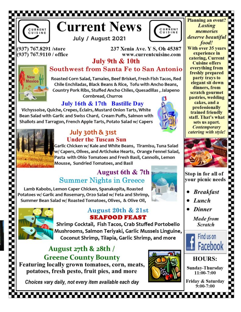 Current Cuisine Newsletter